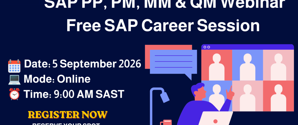 SAP PP, PM, MM & QM Webinar | Free SAP Career Session