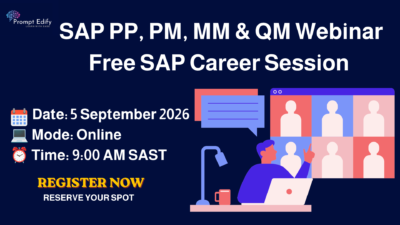 SAP PP, PM, MM & QM Webinar | Free SAP Career Session